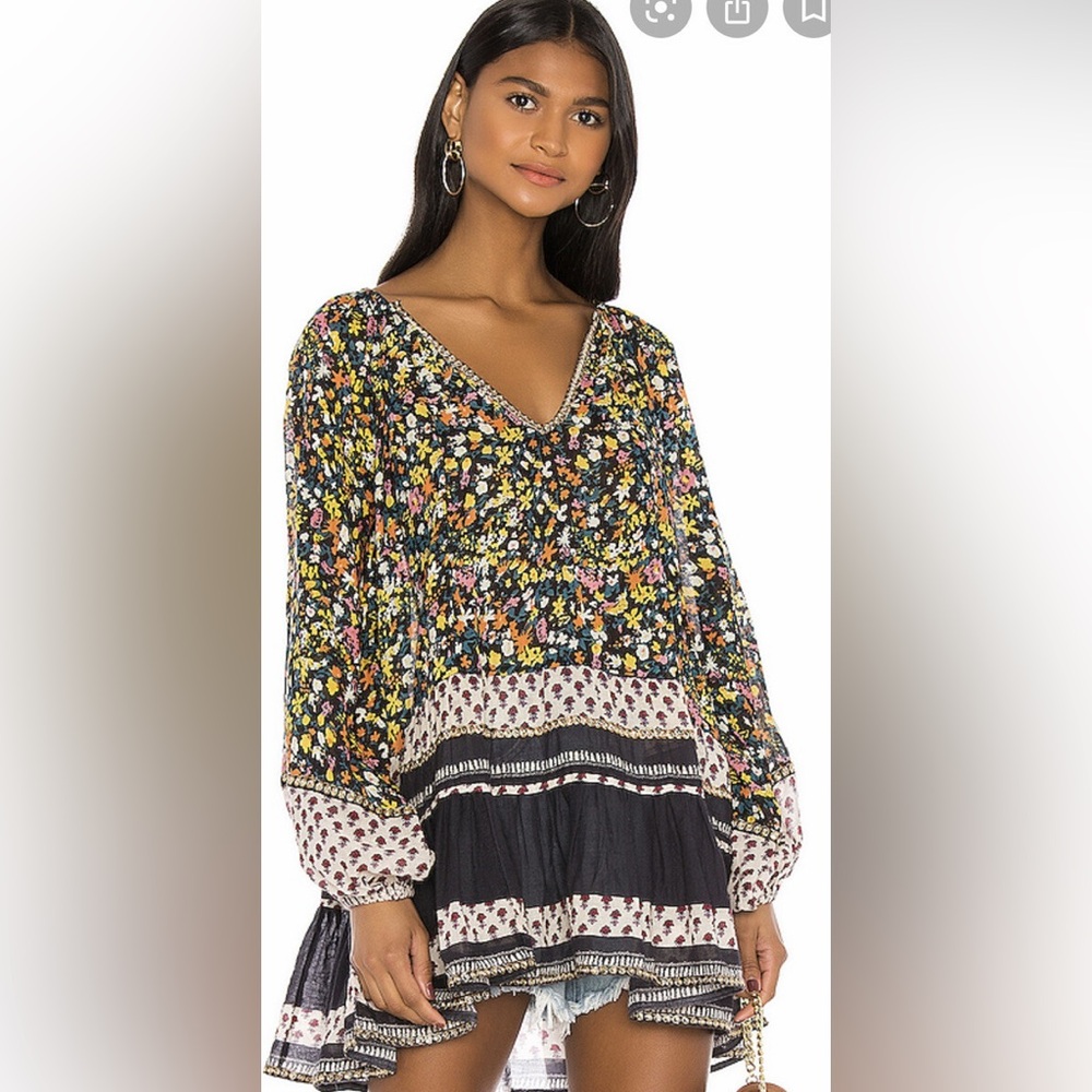 Free People Gardenia floral tunic top Size L